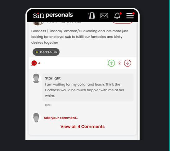 screenshot of the Canadian Personals app